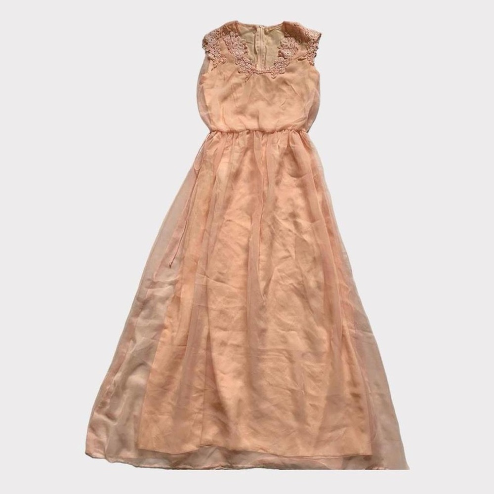 Vintage 70s Chiffon Maxi Dress